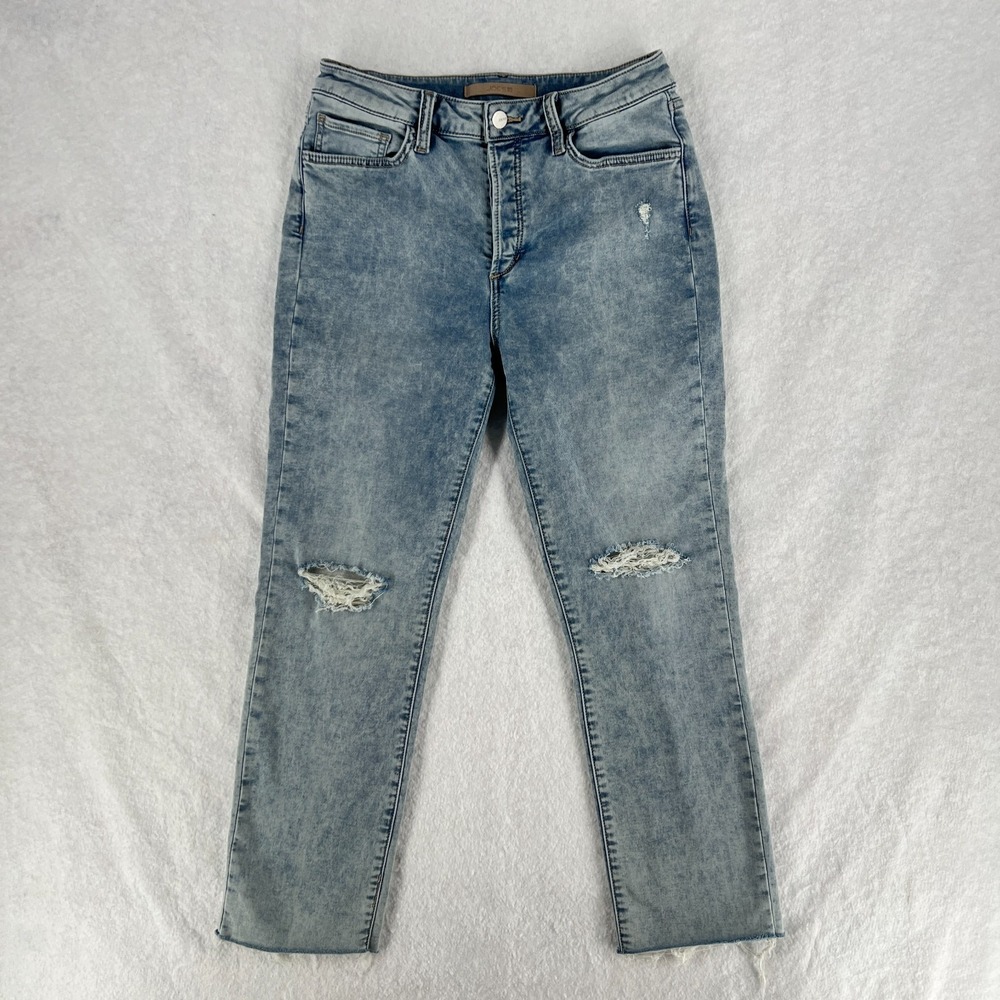 Joe's Jeans The Scout Mid Rise Slim Boyfriend Jeans Womens 26 Blue Distressed
